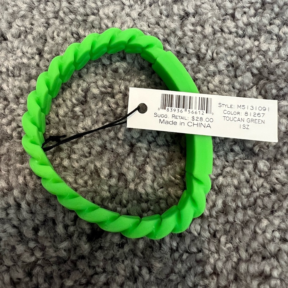 Marc by Marc Jacobs Silicone Toucan Green Braided Bracelet NWT